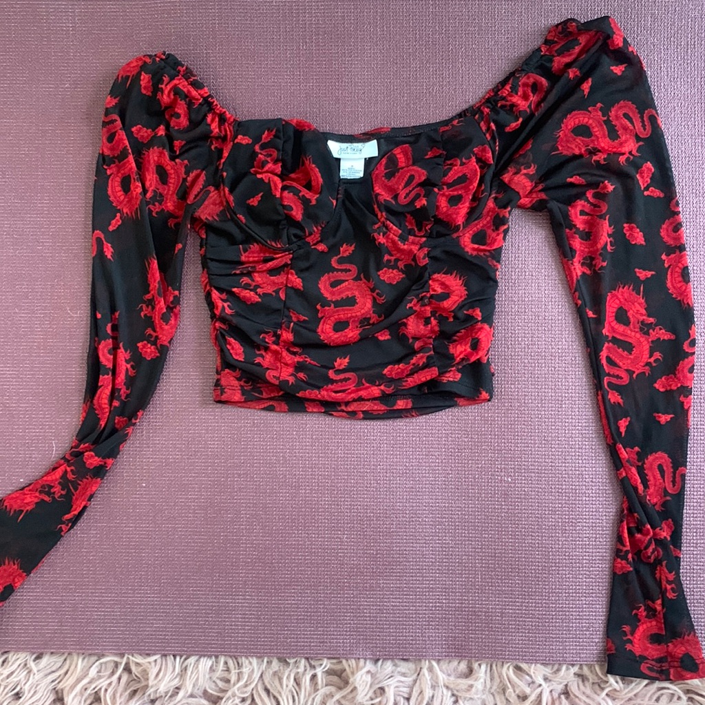 Black Dragon Print Shirt